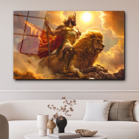 Krallığın Aslanı Cam Tablo