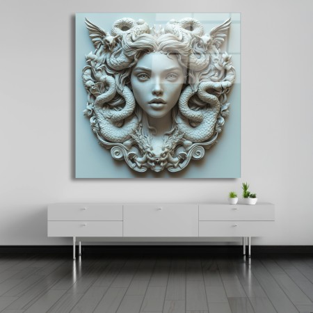 Ejderhaların Medusa’sı  Mitolojik Cam Tablo