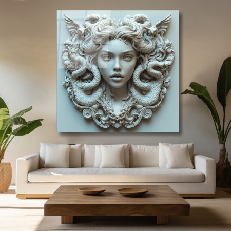 Ejderhaların Medusa’sı  Mitolojik Cam Tablo