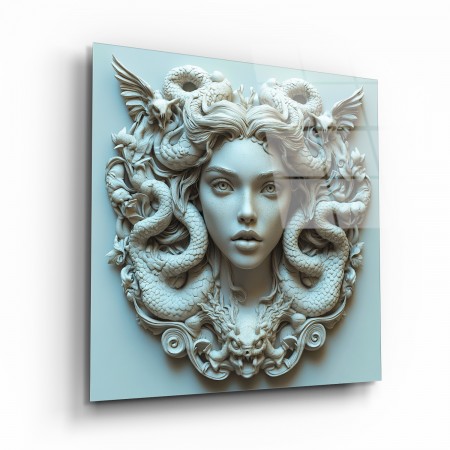Ejderhaların Medusa’sı  Mitolojik Cam Tablo
