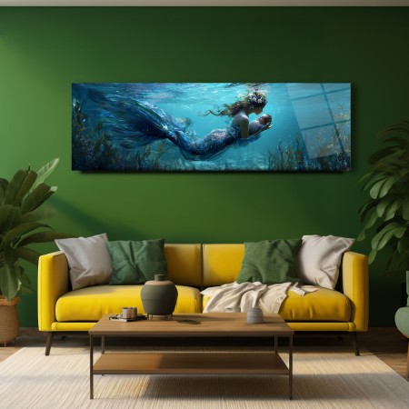 Deniz Kızı Panoramik Cam Tablo