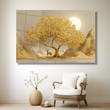 Altın Işık Cam Tablo