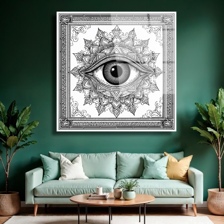 Mandala Göz Cam Tablo