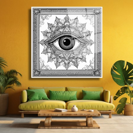 Mandala Göz Cam Tablo