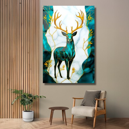 Asil Geyik Cam Tablo