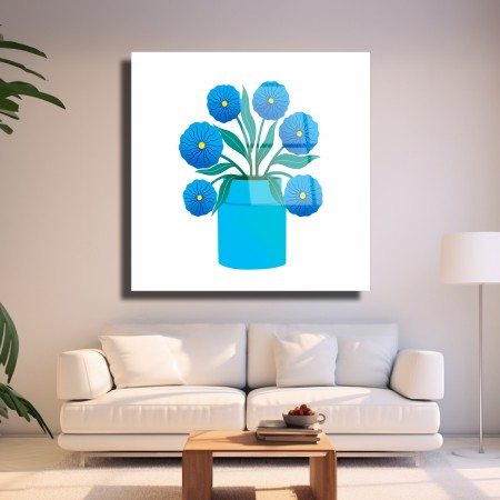 Mavi Düşler Cam Tablo