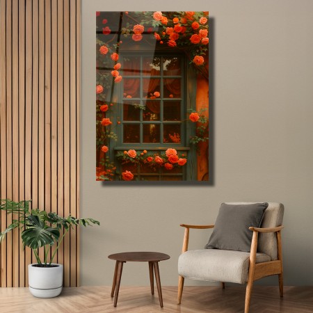 Gül Penceresi Cam Tablo
