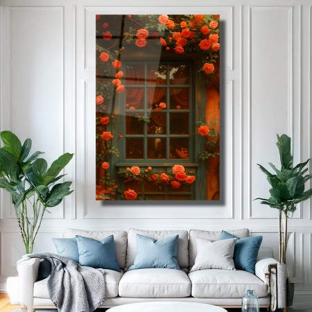 Gül Penceresi Cam Tablo