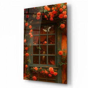 Gül Penceresi Cam Tablo
