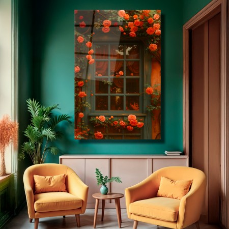 Gül Penceresi Cam Tablo
