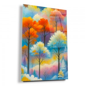 Renklerin Mevsimi Cam Tablo