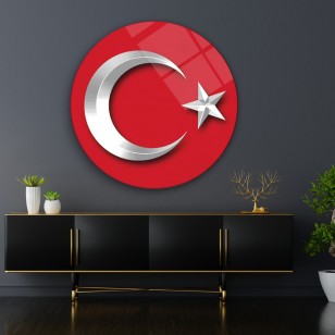 Bayrak Yuvarlak Cam Tablo