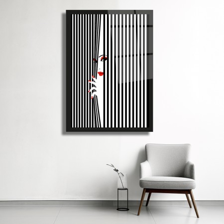 Gizemli Bakış Cam Tablo