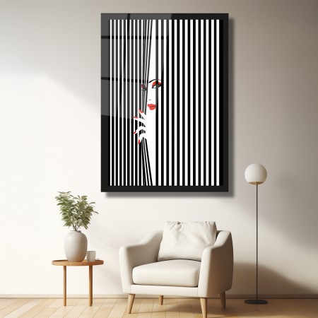 Gizemli Bakış Cam Tablo