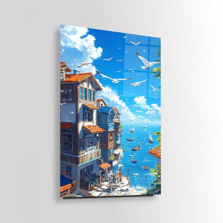 Apartman Manzarası Cam Tablo