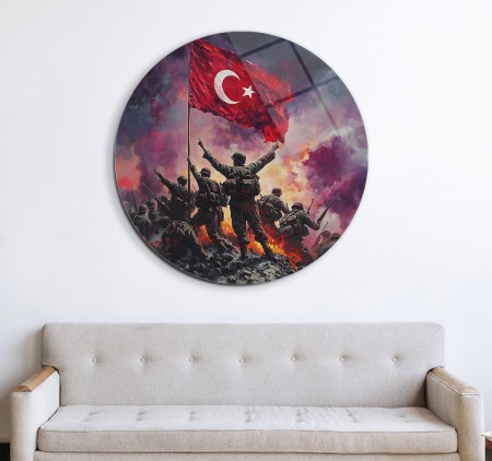 Asılı Türk Bayrağı Cam Tablo