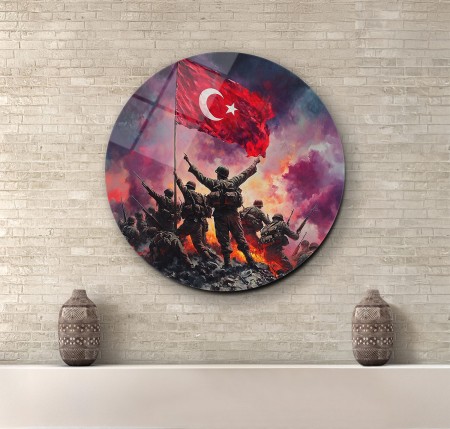 Asılı Türk Bayrağı Cam Tablo
