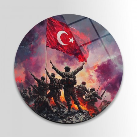 Asılı Türk Bayrağı Cam Tablo