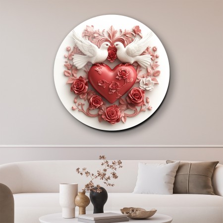 Aşk Kuşları Cam Tablo