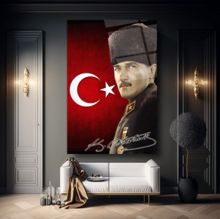 Atatürk Portresi Cam Tablo