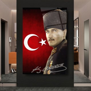 Atatürk Portresi Cam Tablo