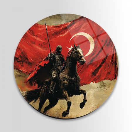 Atlı Türk Askeri Cam Tablo
