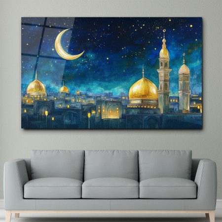 Gece Mısır Manzarası Cam Tablo