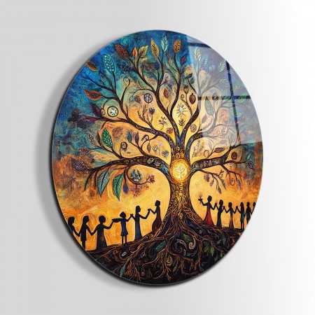 Huzur Ağacı Cam Tablo