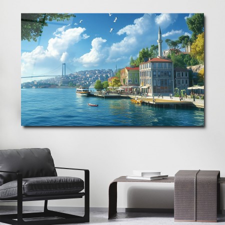 İstanbul Boğaz Manzarası Cam Tablo