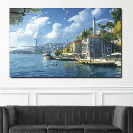 İstanbul Boğaz Manzarası Cam Tablo
