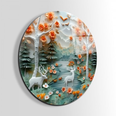 Kağıt Doğa Cam Tablo