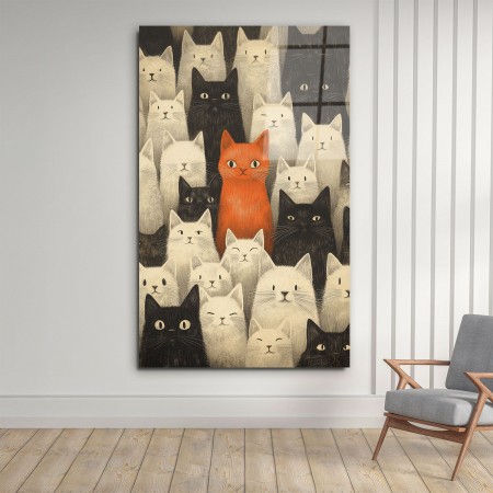 Kedi Koreografisi Cam Tablo