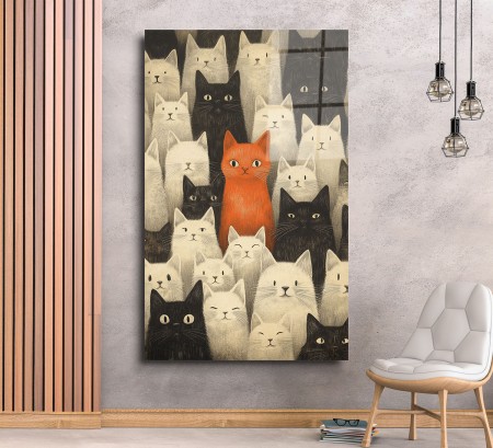 Kedi Koreografisi Cam Tablo