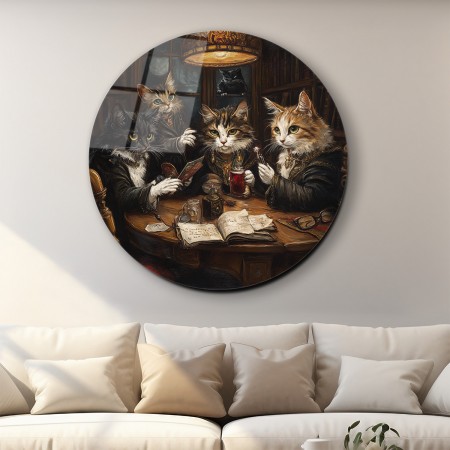 Kedi Masası Cam Tablo