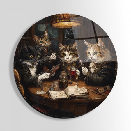 Kedi Masası Cam Tablo