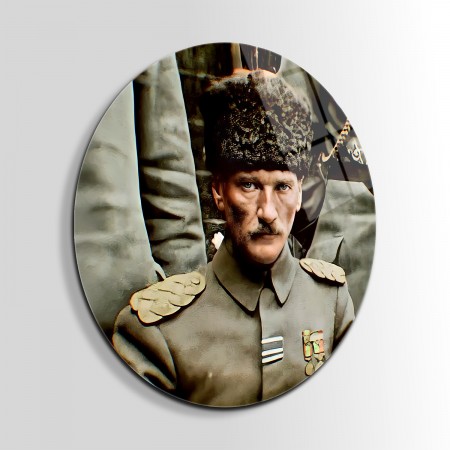 Kemal Atatürk Askerliği Cam Tablo