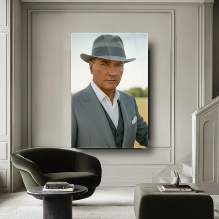Kemal Atatürk Portresi Cam Tablo