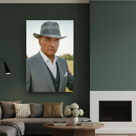 Kemal Atatürk Portresi Cam Tablo