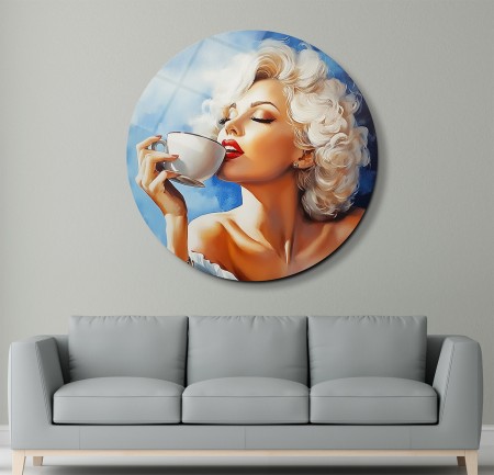 Marilyn Monroe Kahvesi Cam Tablo