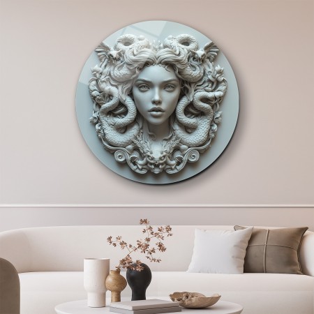 Medusa Portresi Cam Tablo