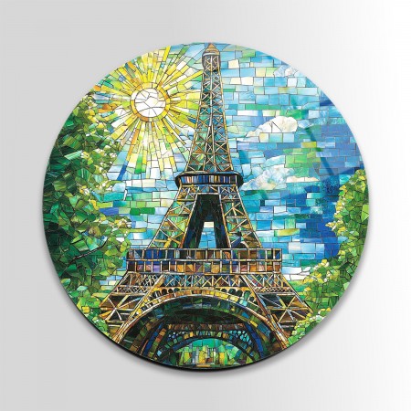 Mozaik Paris Eyfel Kulesi Cam Tablo