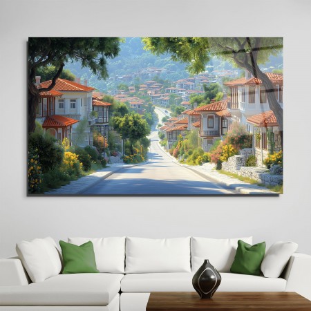 Müstakil Evler Sokağı Cam Tablo
