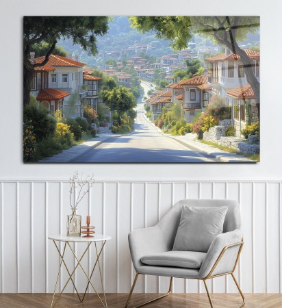 Müstakil Evler Sokağı Cam Tablo