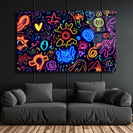 Neon Semboller Cam Tablo