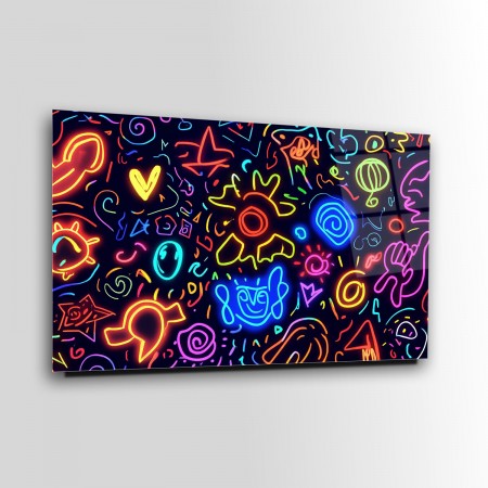 Neon Semboller Cam Tablo