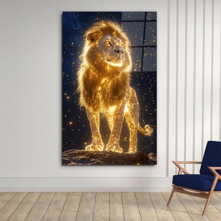 Gold Aslan Cam Tablo