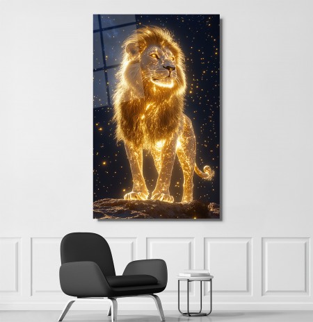 Gold Aslan Cam Tablo