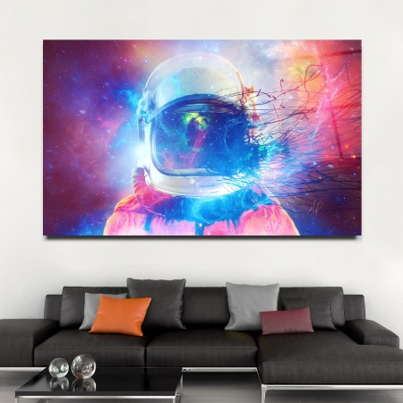 Parçalı Astronot Cam Tablo