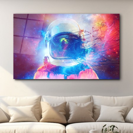 Parçalı Astronot Cam Tablo