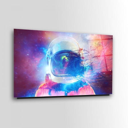 Parçalı Astronot Cam Tablo